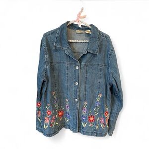 Bobbie Brooks Blue Denim Jacket with Pearl Accents